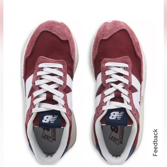New Balance 237 Burgundy and White Sneakers Size-9.5 NWT - Picture 5 of 15